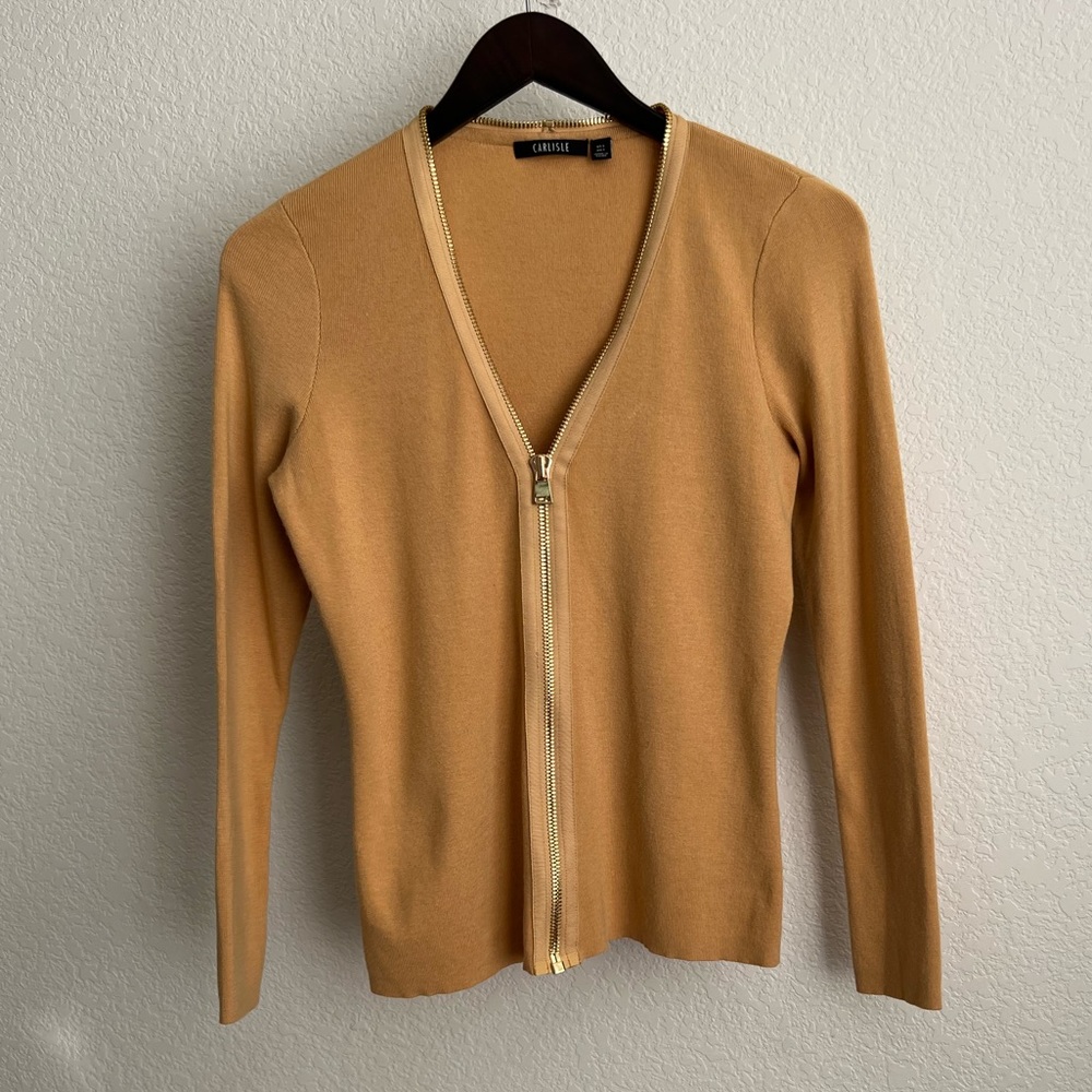 Gold Carlisle zipper Sweater